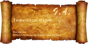 Ivancsics Alpár névjegykártya